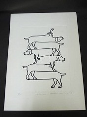 犬」 福田繁雄｜掛け軸 古書 絵葉書 印刷物｜買取実績紹介｜骨董品買取